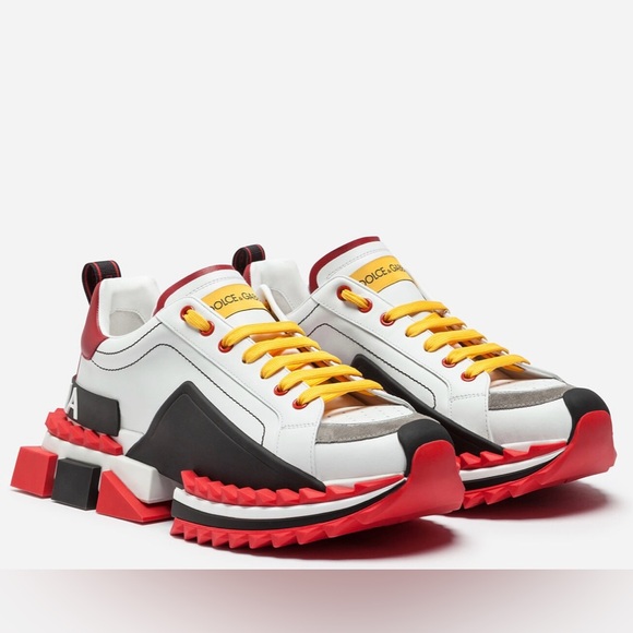 DOLCE & GABBANA Shoes SUPER KING White Red Black Leather
Sneakers s. EU40 /US7 - Picture 3 of 5